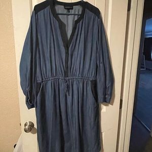 Flattering and comfy Lane Bryant Chambray Denim Dress Sz 24